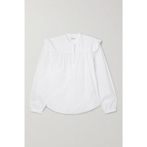 Officine G�n�rale Ruffled Cotton-Poplin Blouse Size L